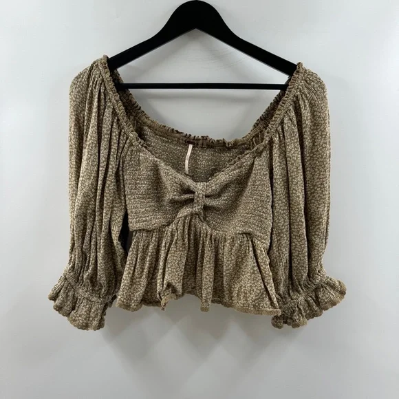 Free People Brittnee Print Smocked Peplum Top – Women’s S - Picture 1 of 8